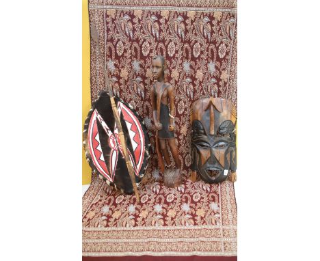 Tribal Art to include Tapestry. Largest 24 inches tall. See photos. 