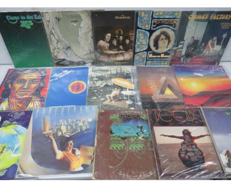 Fifteen Vintage Rock &amp; Pop LP's by Artists such as Yes,  Sky,  Jon Anderson, Creedence, Supertramp,  Neil Young. See phot