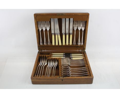 Mappin &amp; Webb Cutlery Set Silver Plate 40 Piece Wooden Canteen 475646