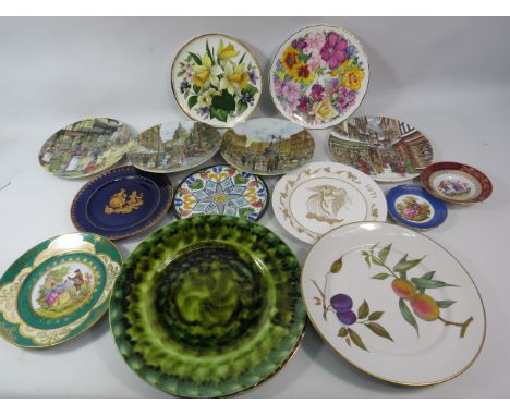 Selction of various collectable plates, Limoges, Royal Worcester, Royal Doulton, Royal Albert etc.