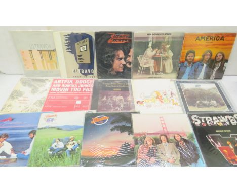 Fifteen Vintage Rock &amp; Pop LP's by America, Ultravox, Crosby Stills Nash, etc. see photos.
