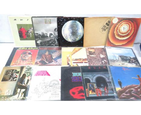 Fifteen Vintage Rock &amp; Pop LP's by Artists such as Rush, Floyd, Stevie Wonder, The Who, Joe Walsh. See photos.