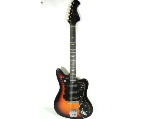 Musima eterna De Lux 25 Vintage Electric Guitar,&nbsp; Body in Sunburst, Minor to medium wear to body , in fair condition.&nb