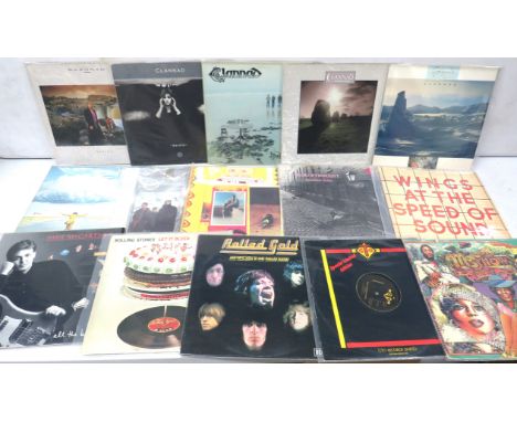 Fifteen Vintage Rock &amp; Pop LP's by Artists such as Rod Stewart, Clannad, Spandau, Stones etc. see photos.