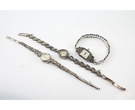 Vintage 925 Silver Cocktail Watches Hand-Wind Inc. Rotary Accurist Working 410628