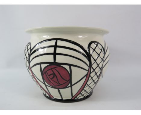 Lorna Bailey Rennie Mackintosh tribute planter 4.5" tall &amp; 6" diameter.