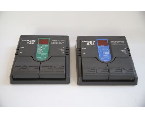 Two Compact Zoom 507 &amp; 508 Reverb and Delay processor Pedal, In Untested condition. See photos.
