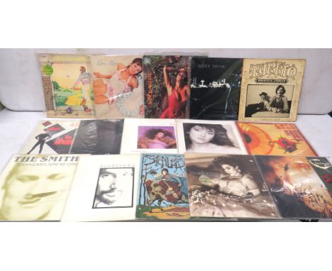 Fifteen Vintage Rock &amp; Pop LP's by artists such as Roxy, Elton John, Stranglers, Kate Bush, Smiths. See photos.