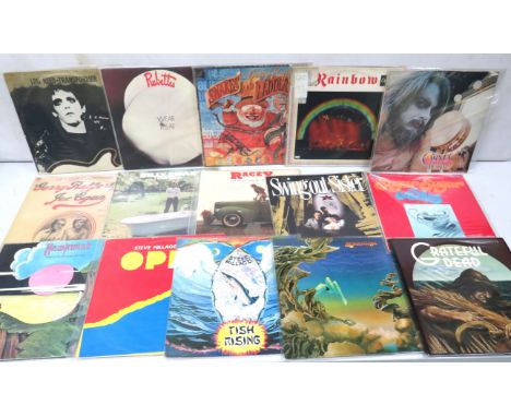 Fifteen Vintage Rock &amp; Pop LP's by Artists such as Lou Read, Gerry Rafferty, Rainbow, Hawkwind, Grateful Dead. See photos