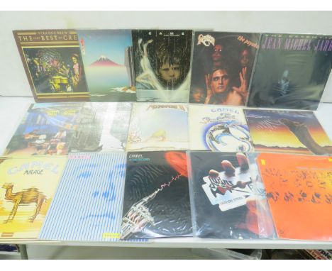 Fifteen Vintage LP Albums by Cockney Rebel, Camel, Jarre,  see photos.