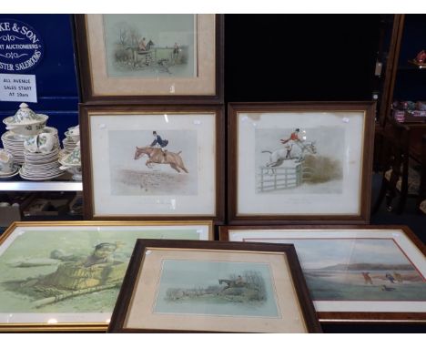 CECIL ALDIN: 'HUNTING TYPES' Published by R. Wyman and Co. in oak frames (2), two Hunting prints after Sanderson Wells, a sig
