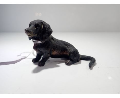 COLD PAINTED BRONZE DACHSHUND Austrian, probably Vienna, late 19th century