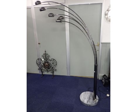 CHROME GIRAFFE FLOOR LAMP WITH MARBLE BASE Italian mid 20th century design