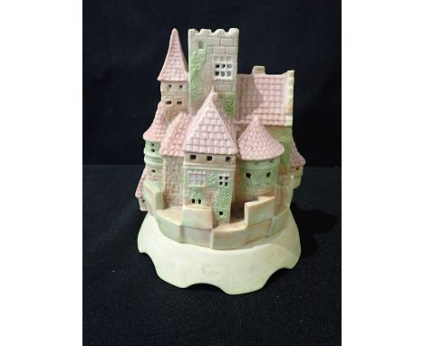AN OLIVER K WHITING &amp; CO BISQUE CASTLE NIGHT LIGHT 17 cms high