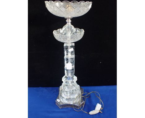 CUT GLASS LAMP 58cms high