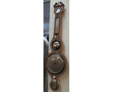 19th Century mahogany wheel barometer by G. Bartolla Oxford. (B.P. 24% incl. VAT)