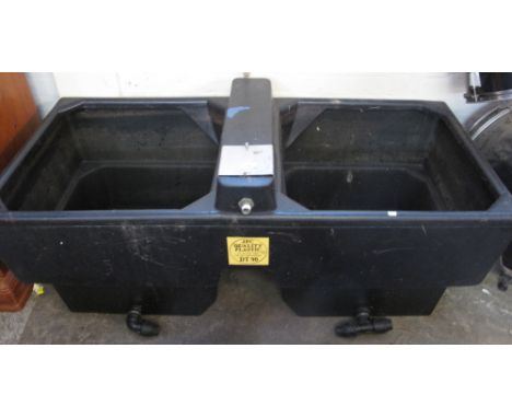 Modern plastic two section farm water trough.(B.P. 24% incl. VAT)