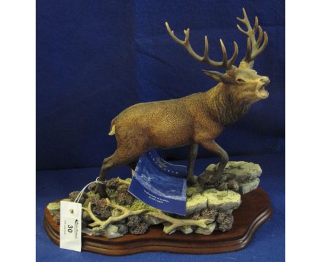 Border Fine Arts ceramic study, BO220, 'Highland Majesty' on wooden base, together with original box. (B.P. 24% incl. VAT) CO