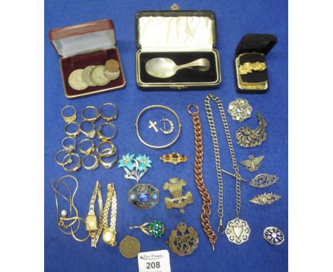 A collection of silver and costume jewellery.(B.P. 24% incl. VAT)