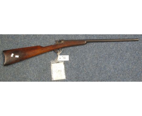 Single barrelled vintage .22 rifle with octagonal barrel and three quarter stock, together with deactivation certificate.(B.P