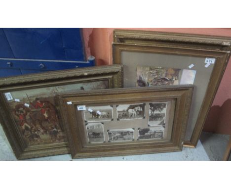 Collection of assorted furnishing pictures of an equestrian and hunting nature, including after Lionel Edwards, and a group o
