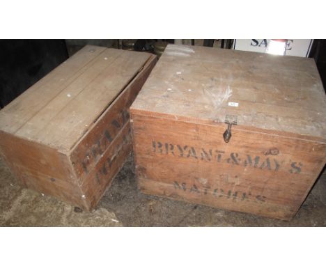 Two vintage boxes labelled: Franklyn's tobacco and Bryant and May's matches, one with carrying handles. (2) (B.P. 24% incl. V