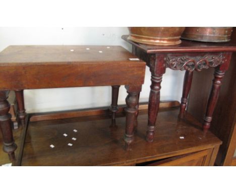 19th Century mahogany commode, together with a stained and carved, rectangular, foliate occasional table. (2)(B.P. 24% incl. 