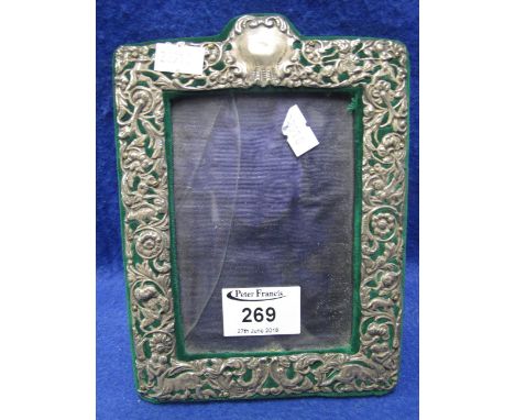 Pierced, silver mounted photograph frame with animal and foliate decoration, London hallmarks.(B.P. 24% incl. VAT)