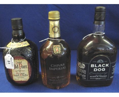 Chivas Imperial Premium Scotch Whisky, aged 18 years, 70cl, 43gl., Grand Old Parr De Luxe Scotch Whisky, aged 12 years, duty 