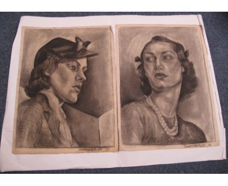 Chamberlin pair of 1920s/'30s portrait studies of women, signed, pencil and charcoal. (2) Unframed.(B.P. 24% incl. VAT)