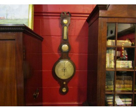 A Molinari of Halesworth mahogany cased banjo barometer a/f