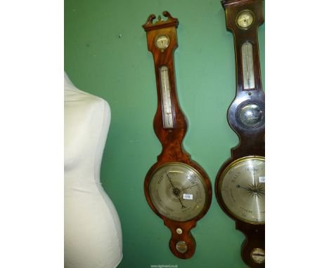A banjo shaped mercury Barometer.