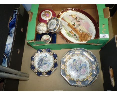 A quantity of china including unmarked oriental style octagonal plates, oval display plate, unusual Carltonware trinket pot, 