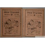 Two copies of Tottenham Hotspur v. Arsenal match programmes, 16th September 1933