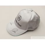 Lewis Hamilton signed Mercedes AMG Petronas silver cap,
