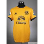 Leighton Baines orange and blue No.3 Everton short-sleeved shirt, 2011-12