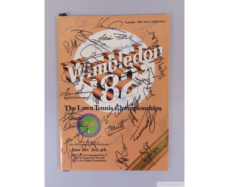 Wimbledon 1982 Championship programme, 21st June-4th July
the front cover bearing numerous player autographs including Peter 