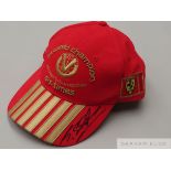 Michael Schumacher six-time F1 World Champion red Ferrari cap,
