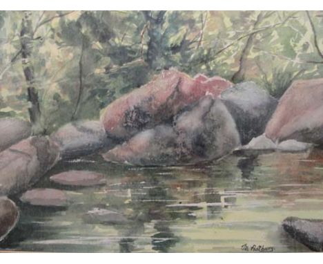 MARY ASTBURY; watercolour "Riverside in Spring", signed, 27.5 x 37cm, framed and glazed.