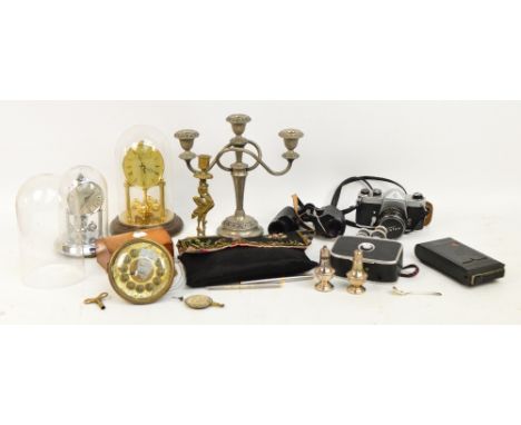 A quantity of collectable items including a Pentax camera, two other cameras, a pair of Carl Zeiss "Jena" 8x30 binoculars, tw