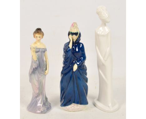 Two Royal Doulton figures; HN2554 "Masque" and HN2824 "Harmony" and a Spode figure "Emma" (3). CONDITION REPORT: Appears good