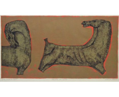 AFTER DAVID ROSE (Australian 1936-2006); a signed limited edition lithograph "Horses on Gold", numbered 2/21 and dated March 