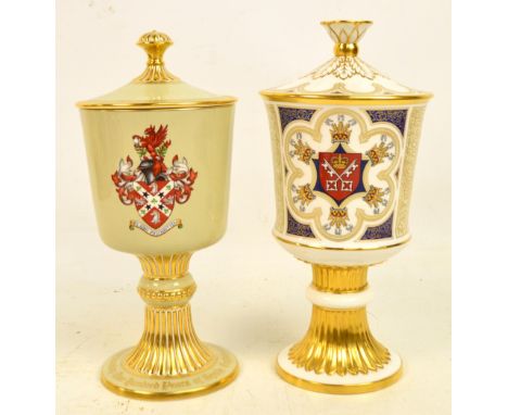 A pair of Malden Spode limited edition commemorative goblets and covers, "The York Minster Chalice 1972", 108/200, height 33c