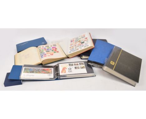 A collection of British and world stamps including European, Australian, etc, contained in two albums, a quantity of first da