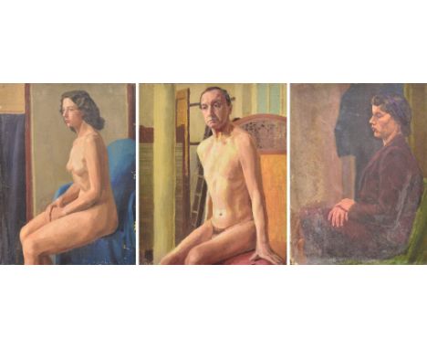 HARRY SUTCLIFFE; three oils on canvas, portrait studies, one inscribed verso "Harry Sutcliffe 1939, for certificate and compe