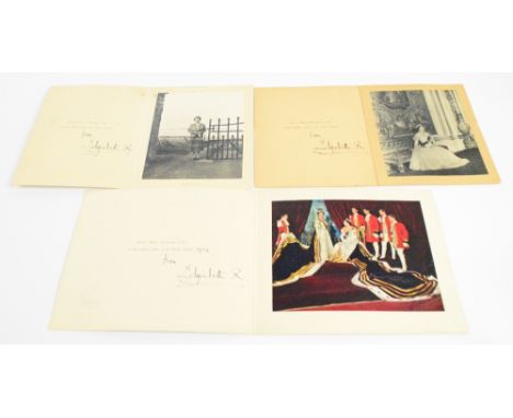 H.M. Queen Elizabeth, the Queen Mother; three Christmas cards signed, for 1954 and two others undated, 1950s (3). It is not e