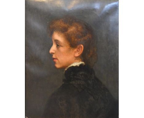 19th Century English School, Portrait Of A Girl With Black Dress, oil on canvas, 50 by 40cm 