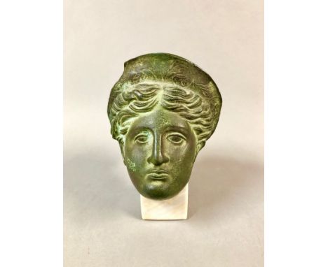 19th Century Grand Tour Bronze Head of a Roman Female.Height: 4.25 in.