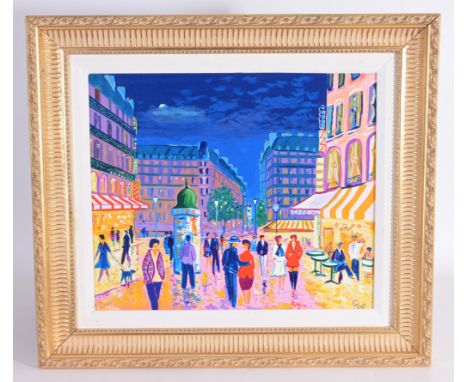 Jean-Claude Picot (French, 1933 - 2020) "Soir de Paris" Embellished serigraph on canvas. Numbered (30/100) verso. Sight Size: