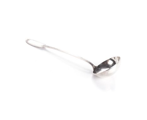 A DUTCH SILVER LADLE, WILKENS, 251g, 55cm long 